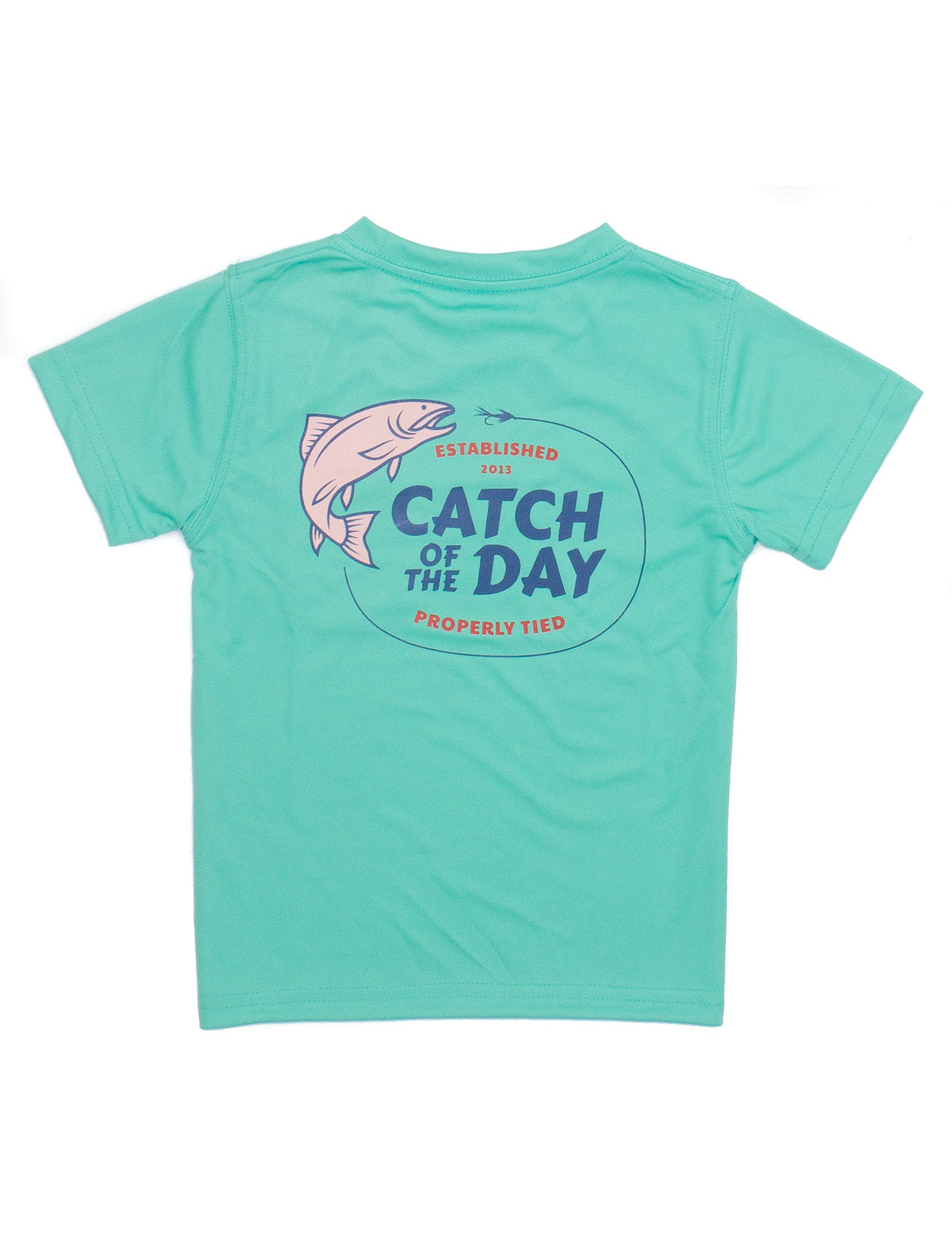Boys Performance SS Tee Catch Of The Day Soft Green