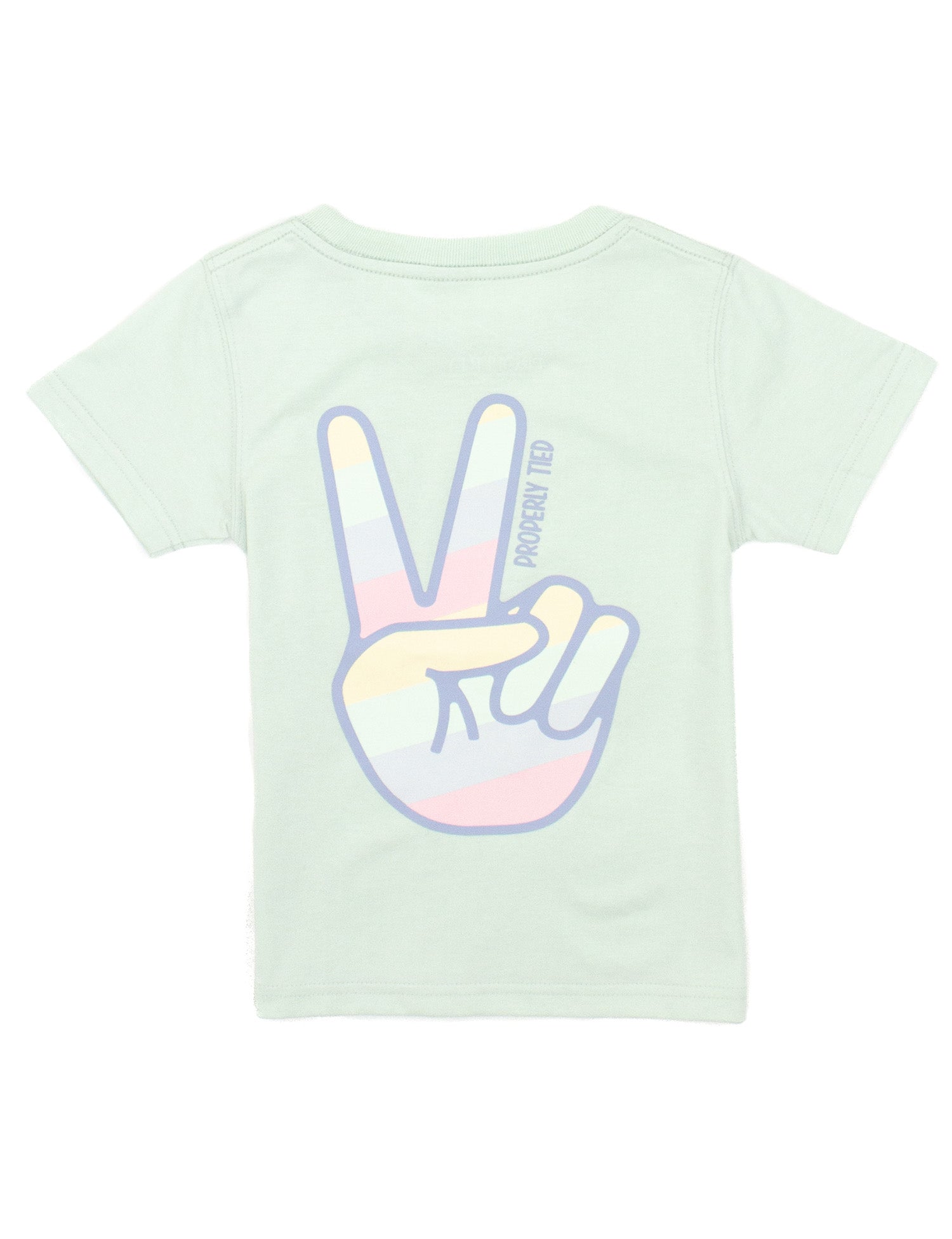 Girls Peace Sign SS Pale Mint