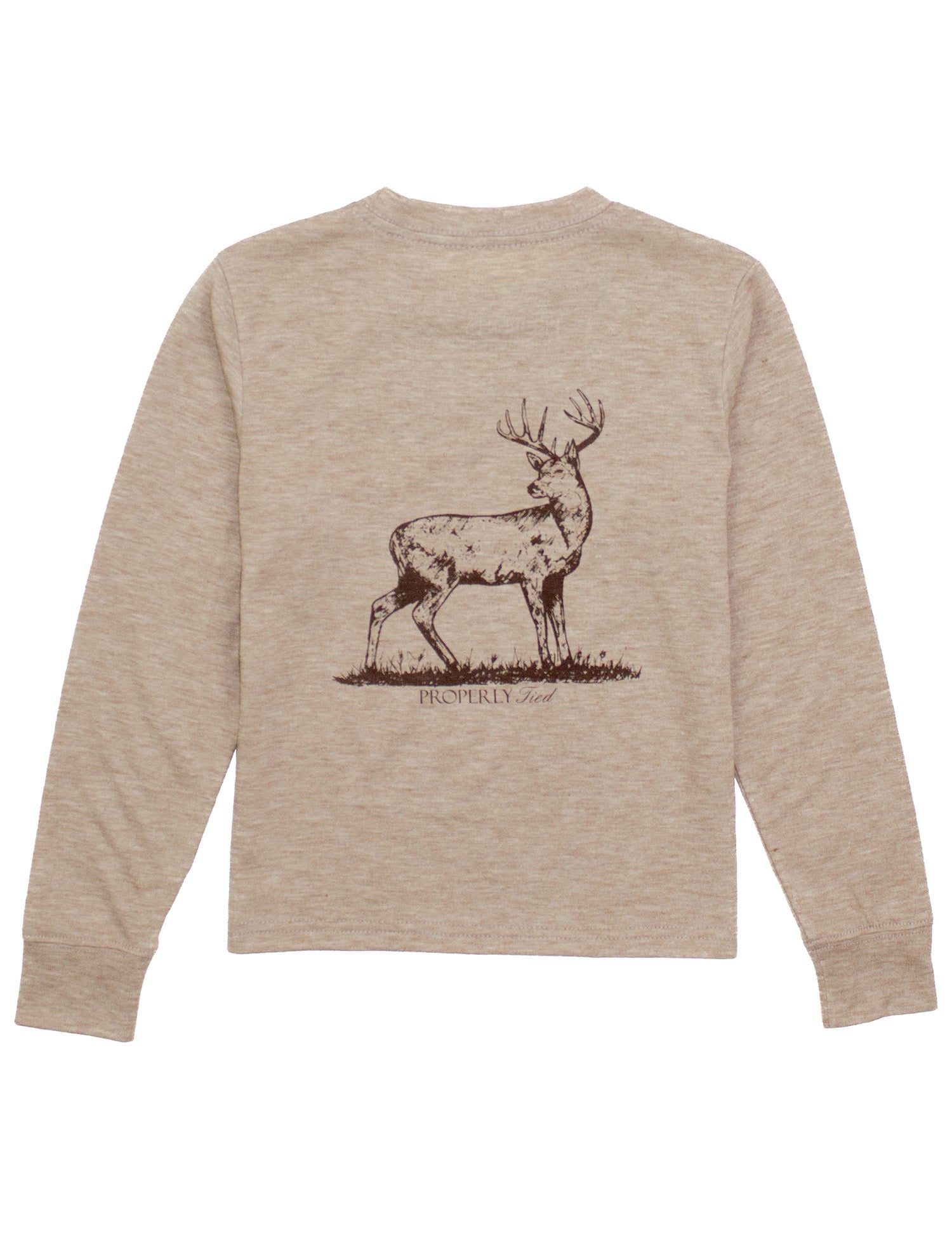 Boys Portland Pocket Tee LS Whitetail Sand