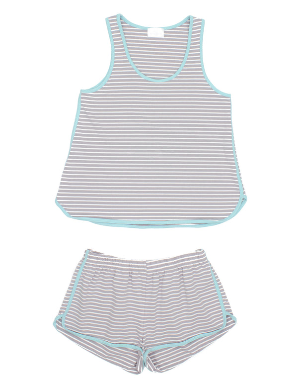 Boys Resort Set Light Grey Stripe