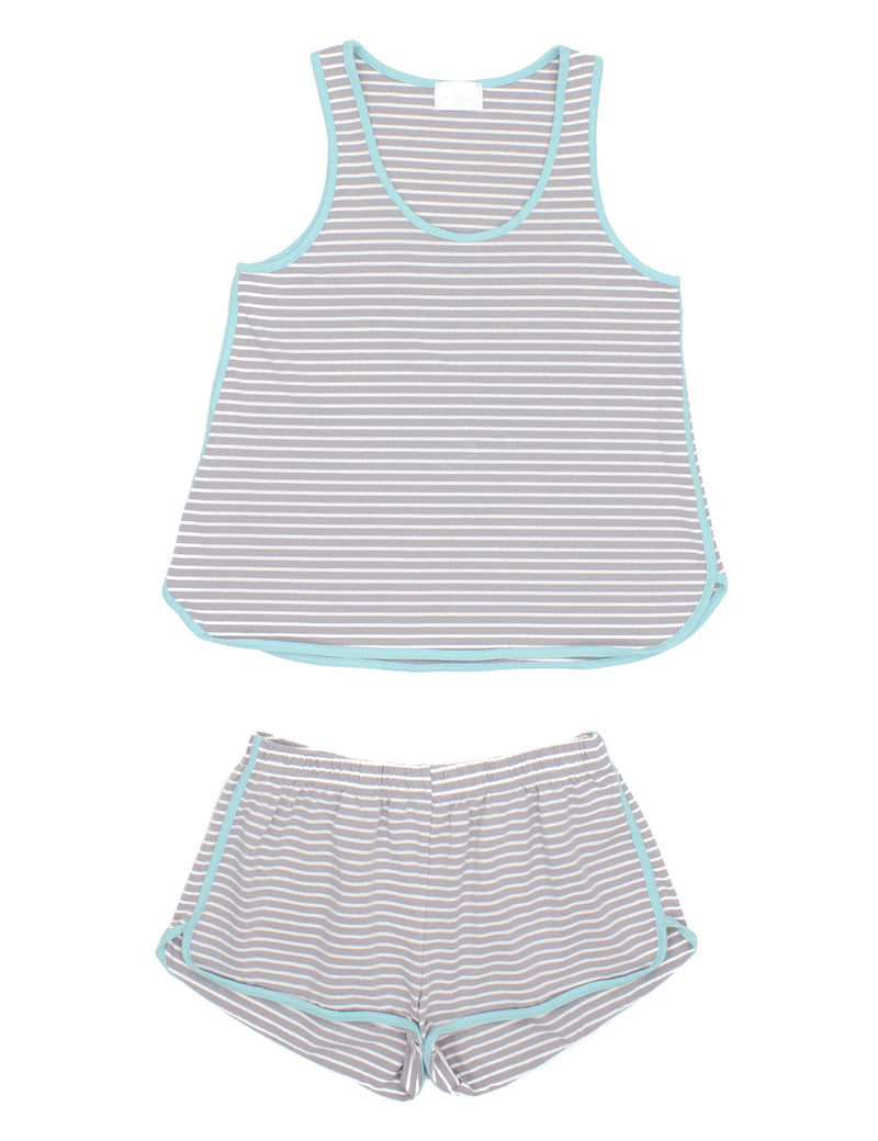 Boys Resort Set Light Grey Stripe
