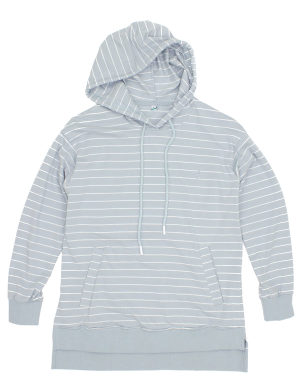 Reece Hoodie Washed Blue Stripe