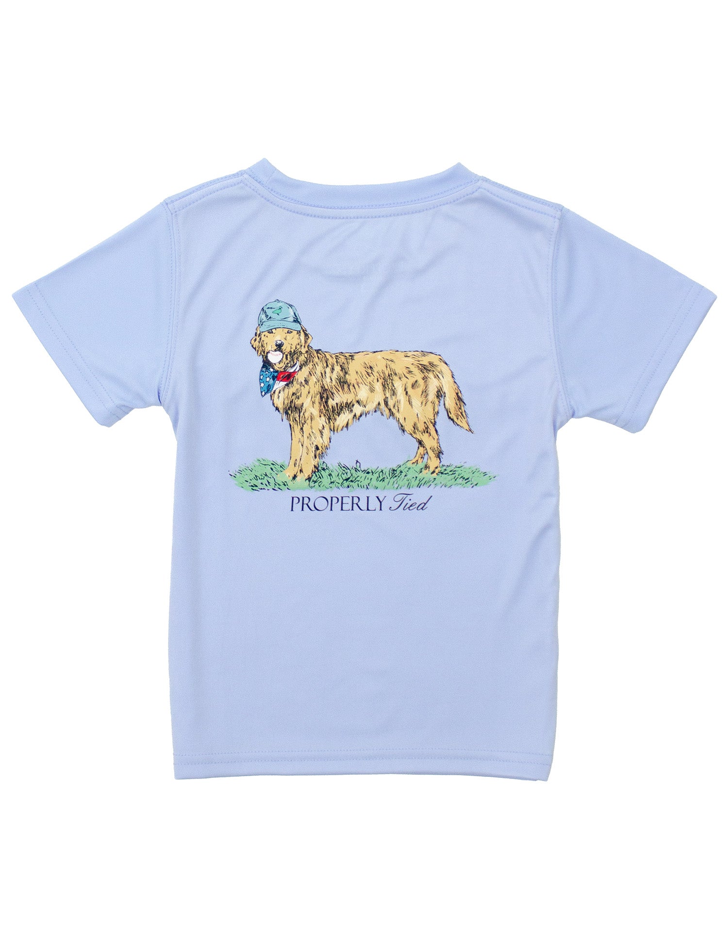 Boys Performance Tee SS American Pup Light Blue