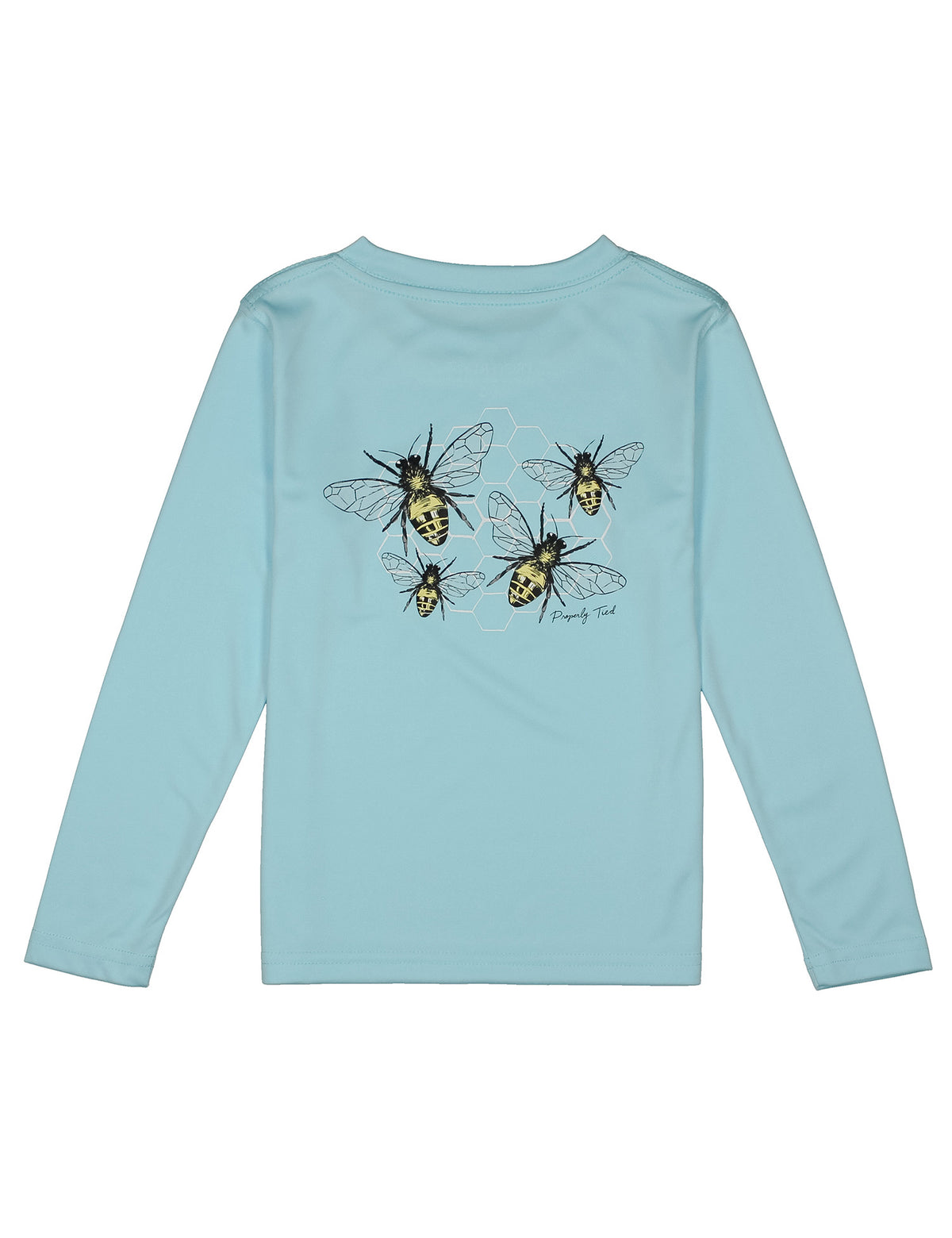 Girls Performance Tee LS Bee Happy Powder Blue