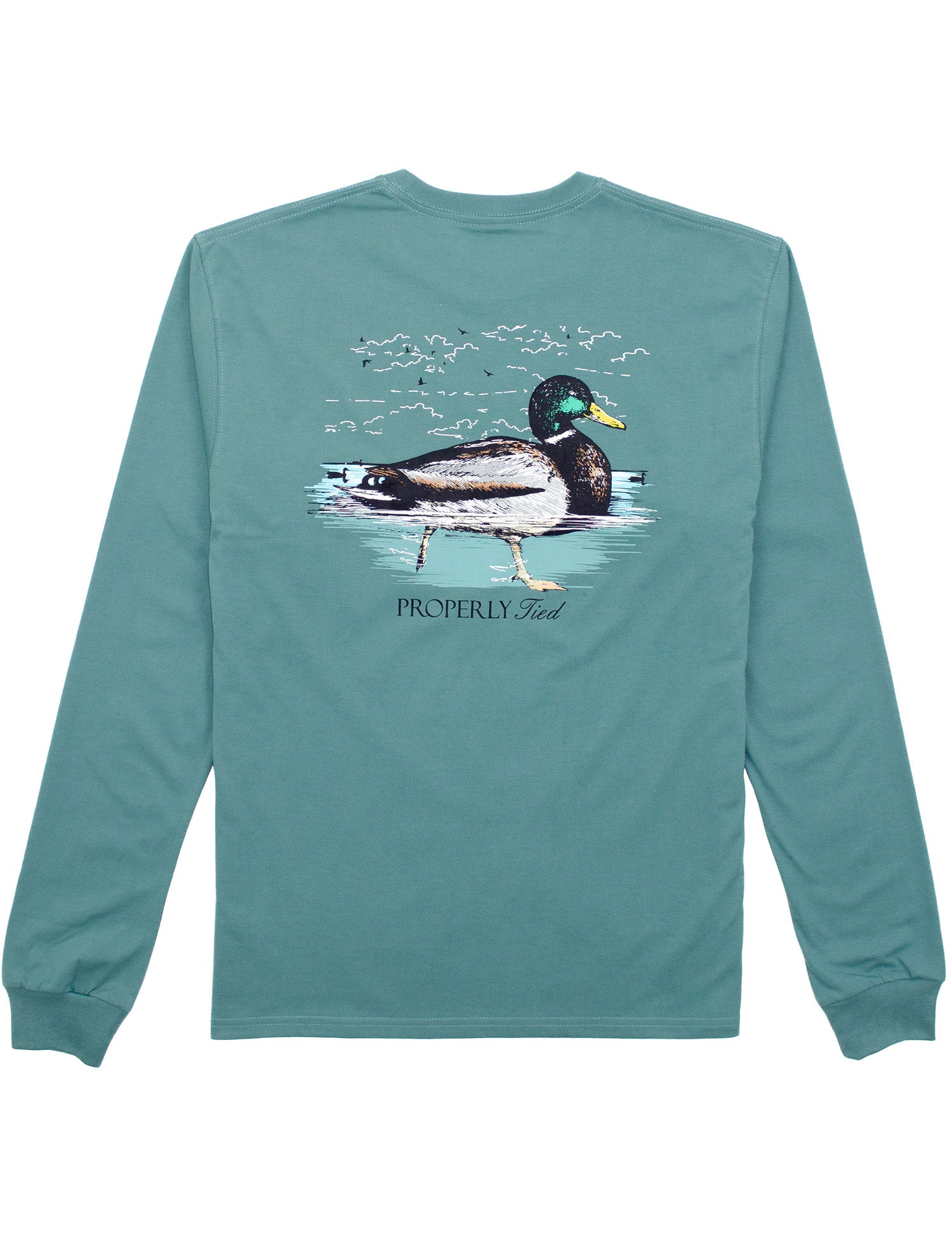 Swimming Mallard LS Marine Green