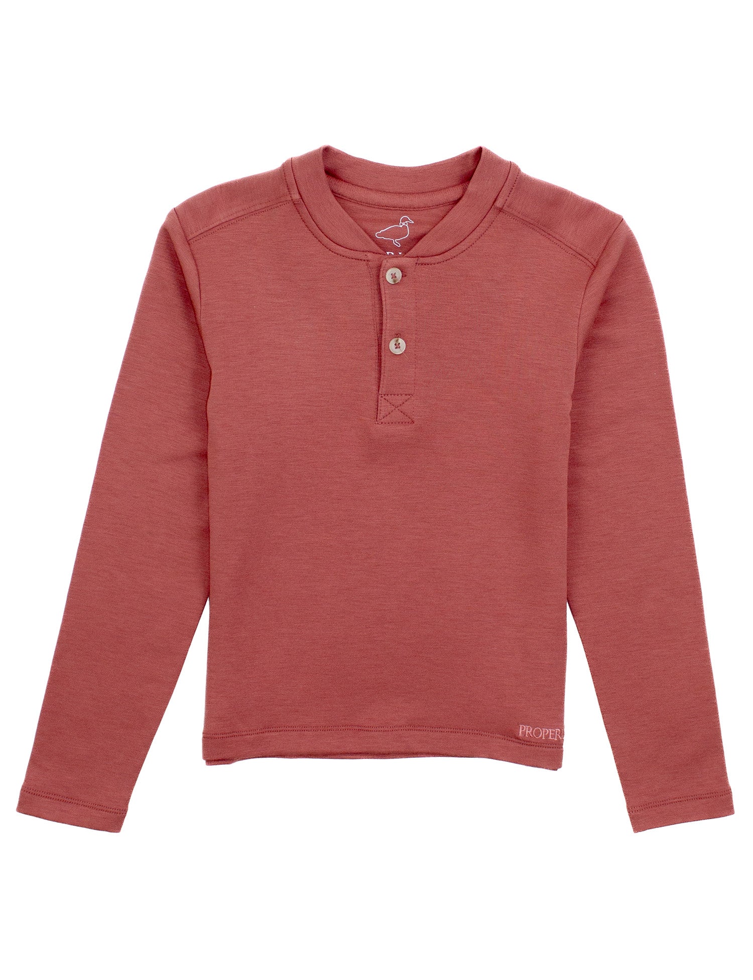 Boys Shoreline Henley LS Salmon