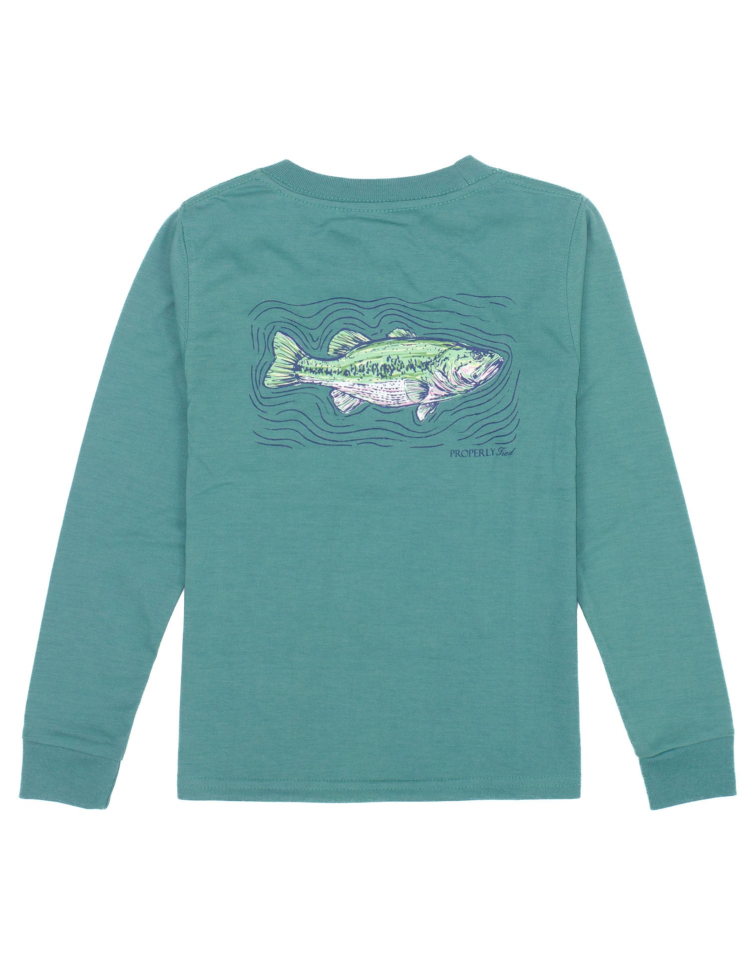 Boys Spotted Bass LS Teal