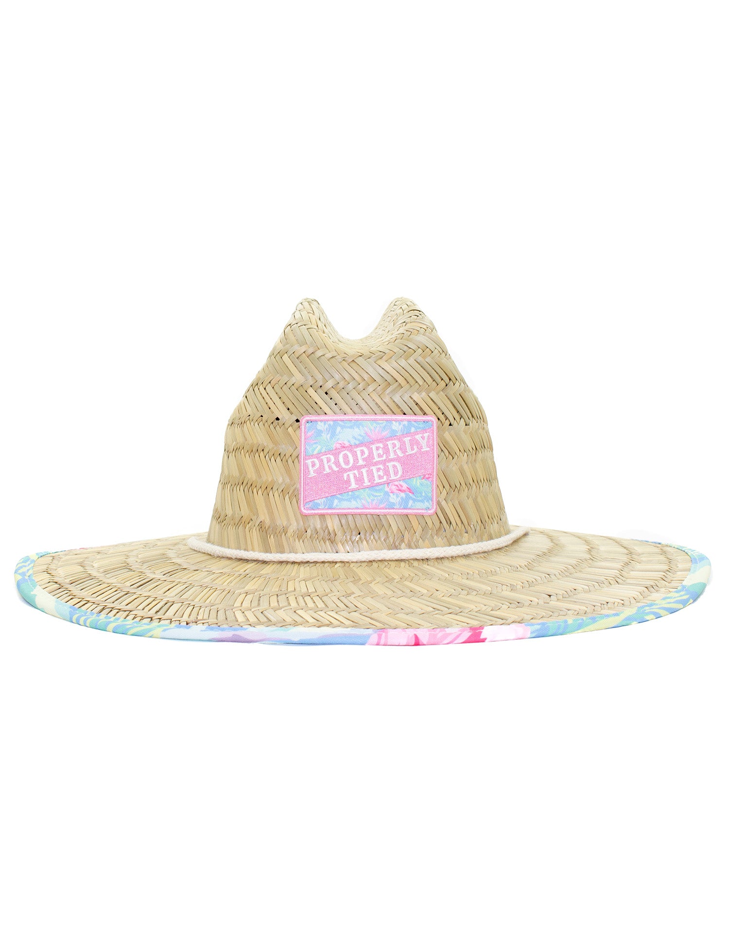 Cabo Straw Hat Floral Flamingo
