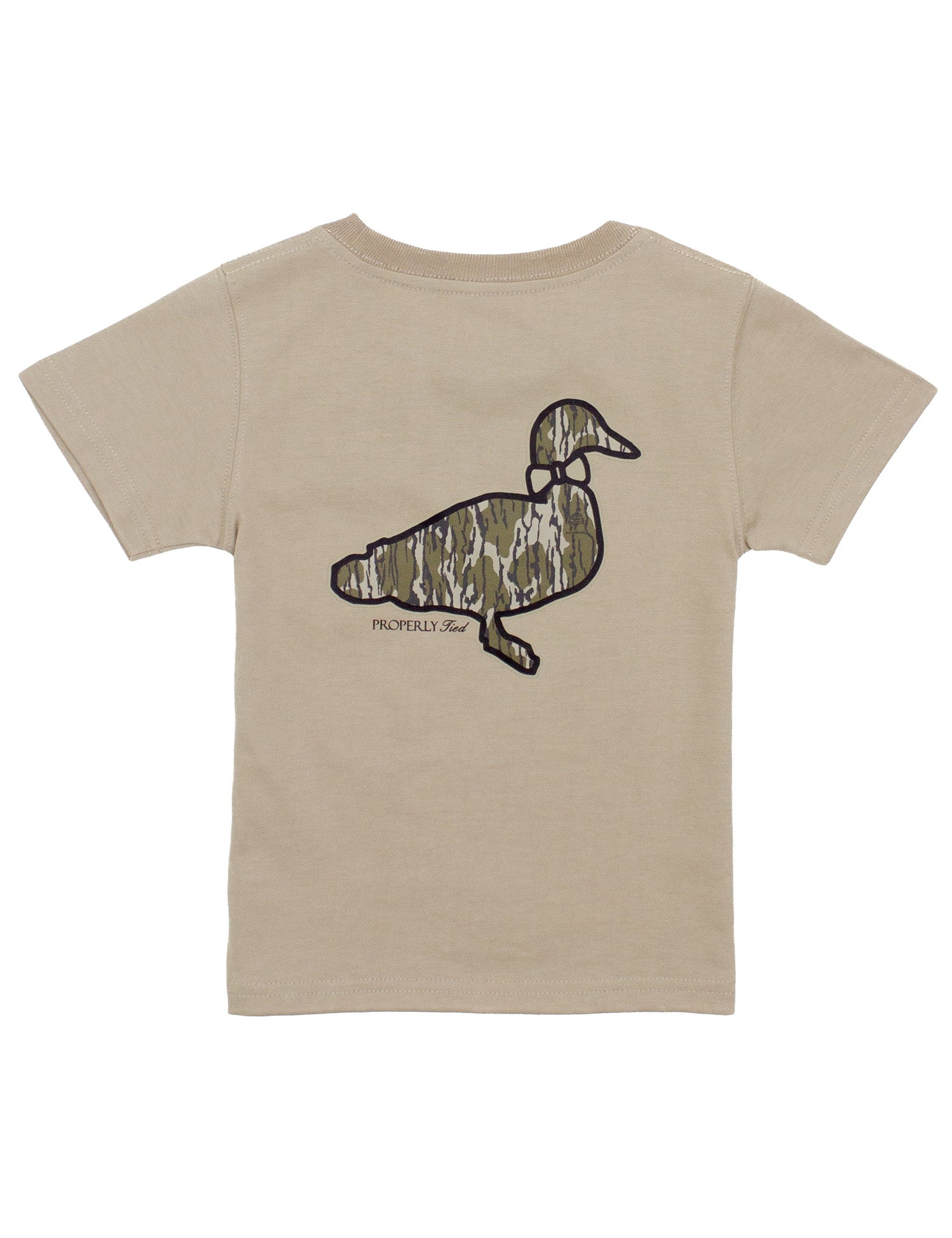 Boys Mossy Oak Camo Logo SS Sand
