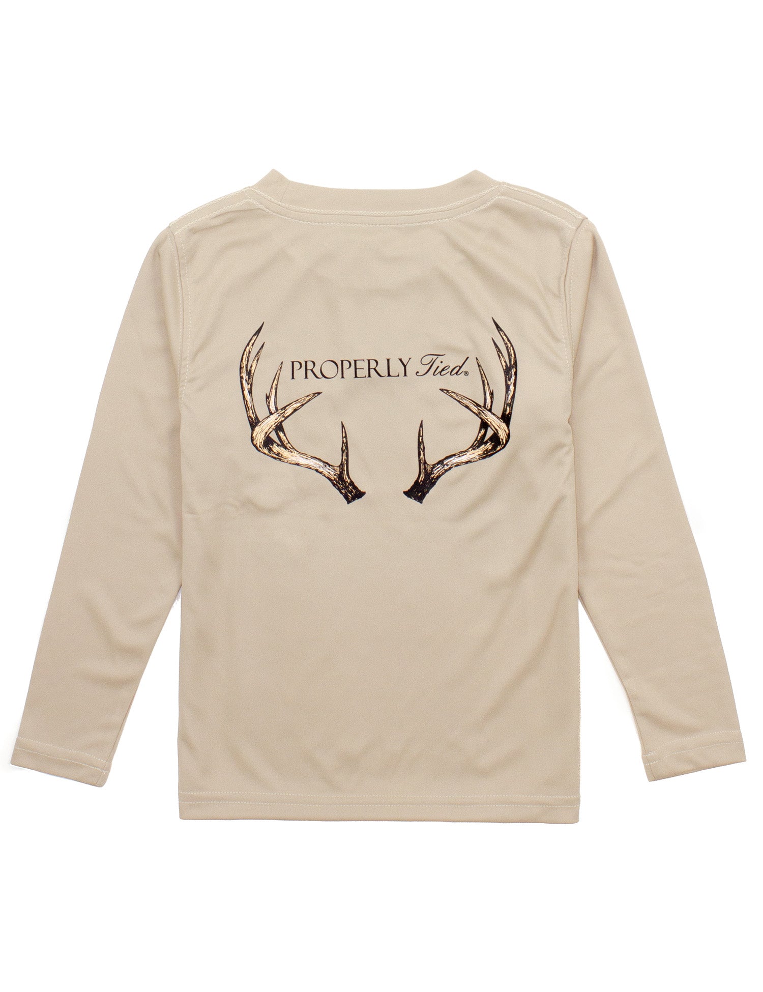 Boys Performance Tee LS Vintage Antler Sand