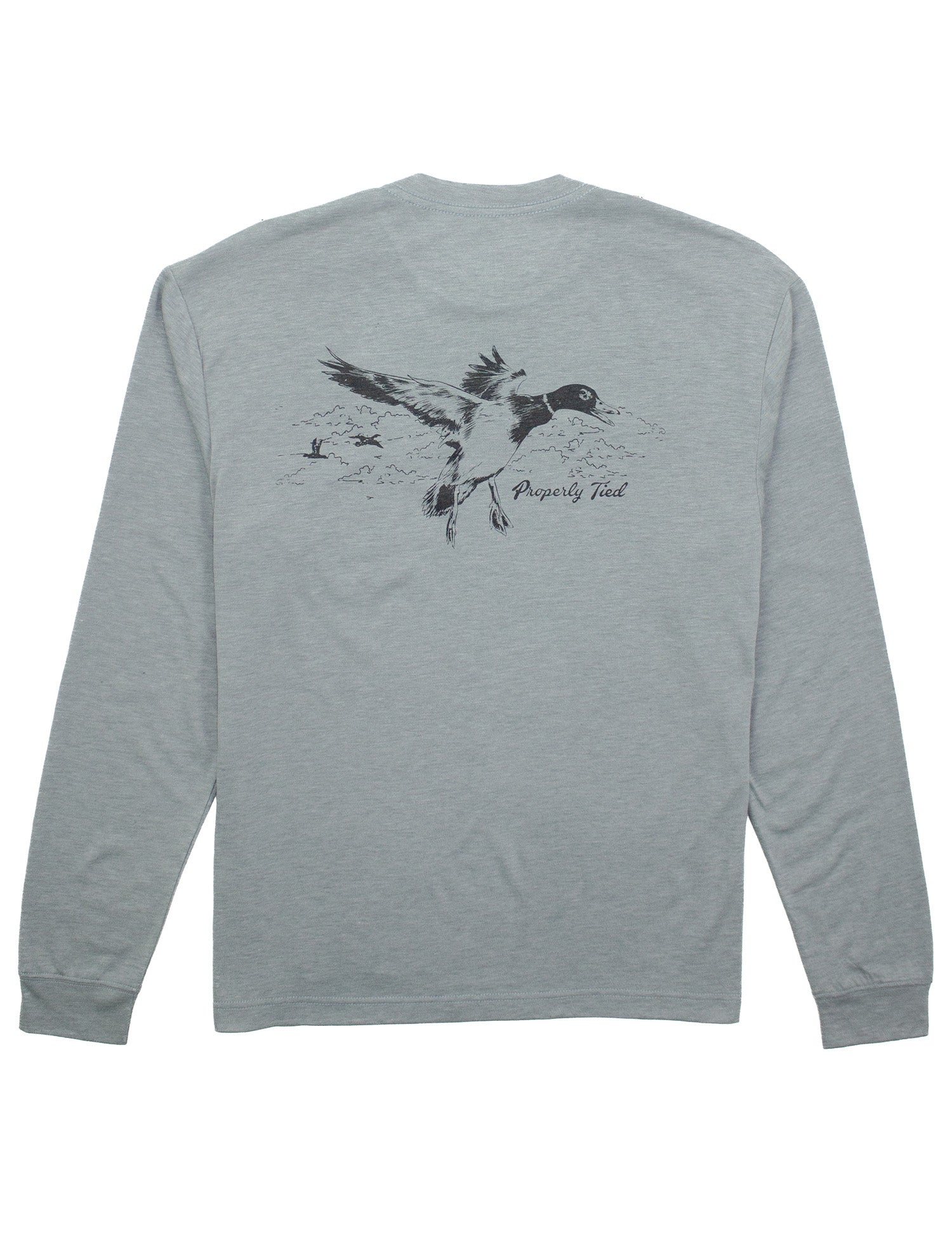 Portland Pocket Tee LS Flying Mallard Moss Grey