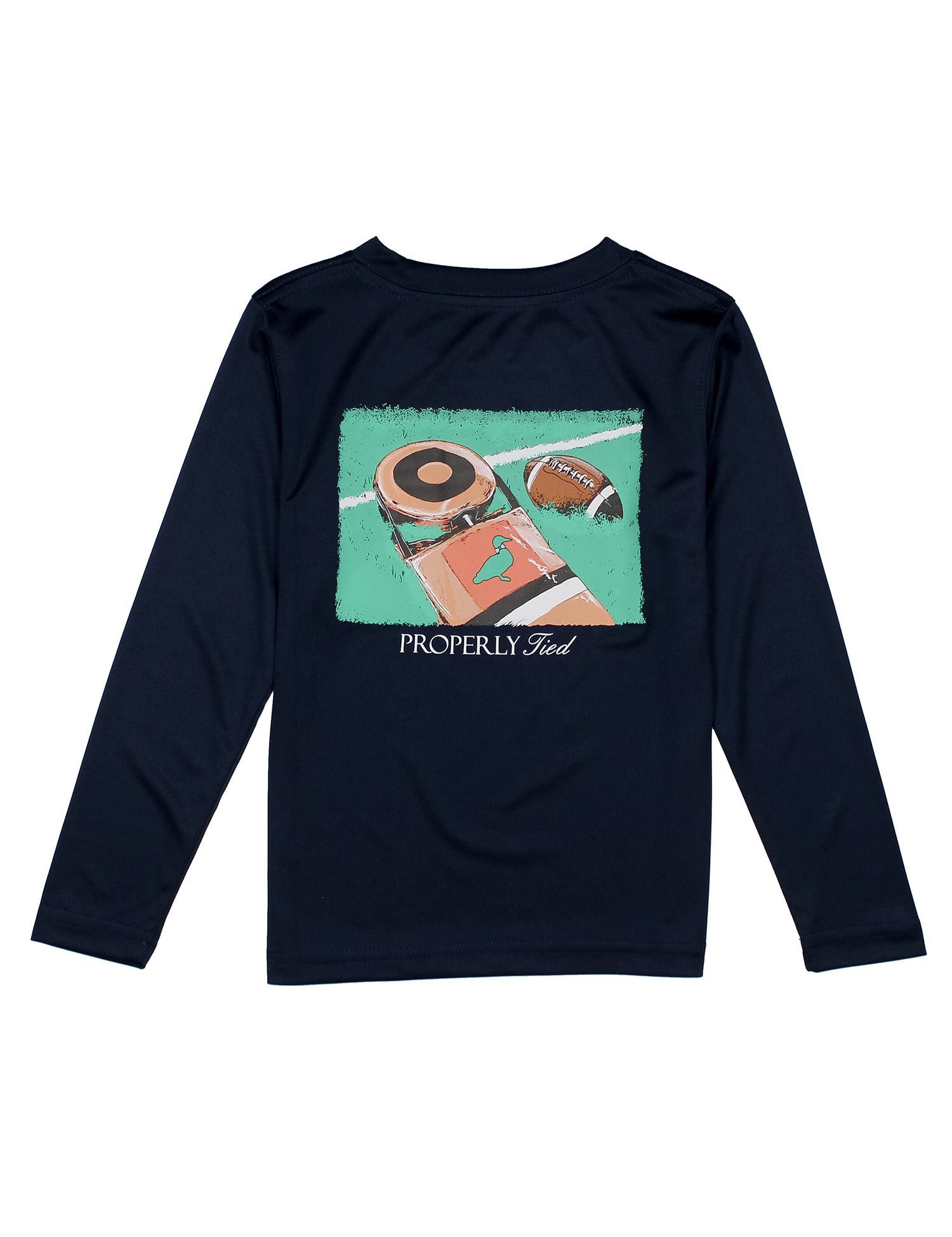 Boys Performance Tee LS First Down River Blue