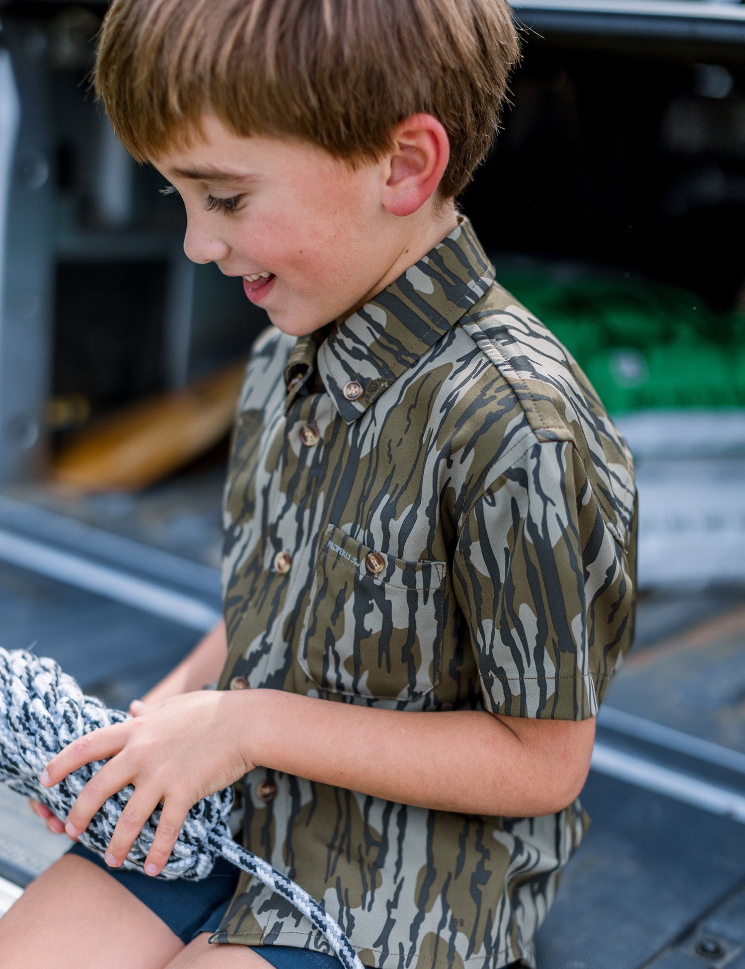 Boys Sportsman Field Shirt Mossy Oak Original Bottomland