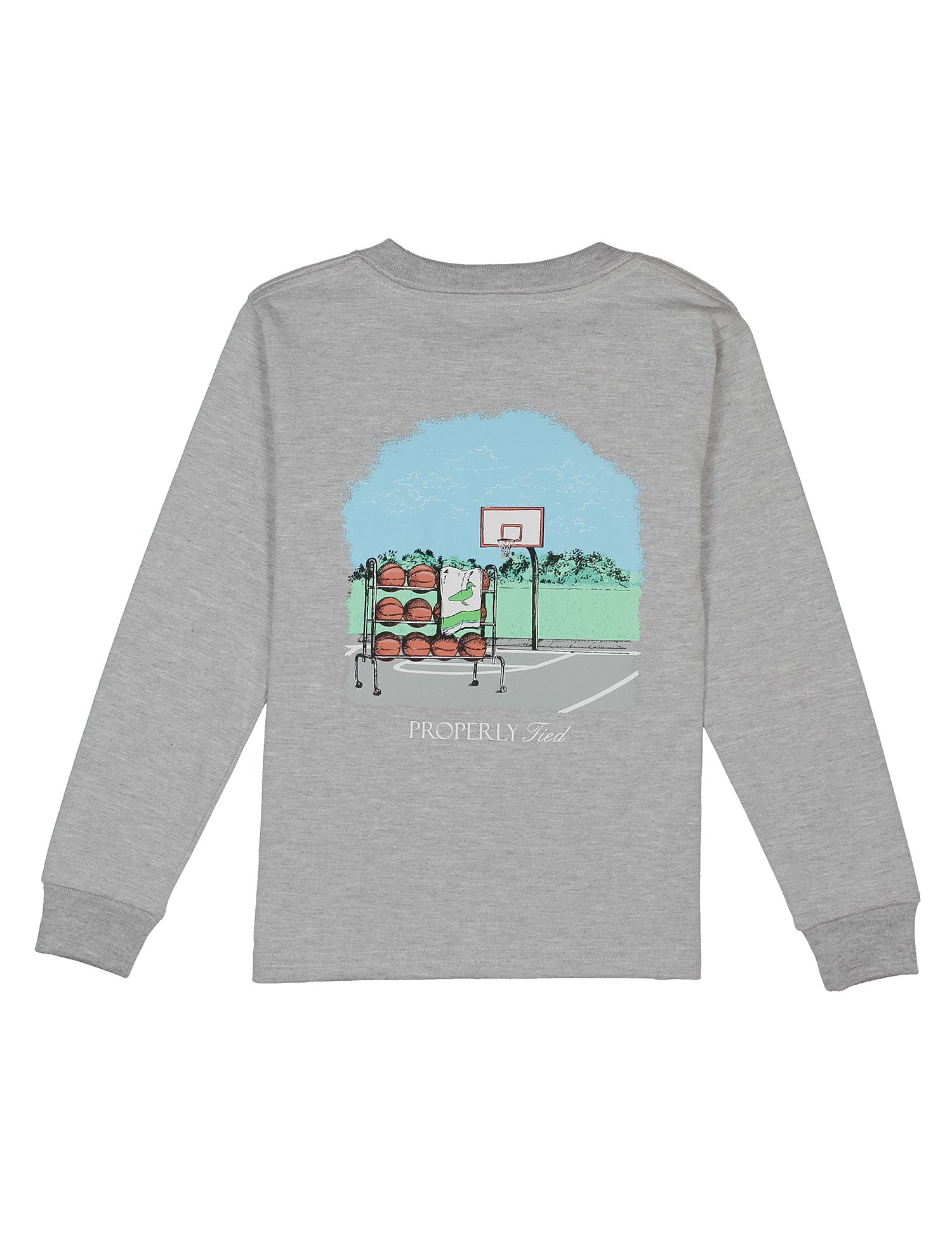 Baby Basketball LS Light Heather Grey