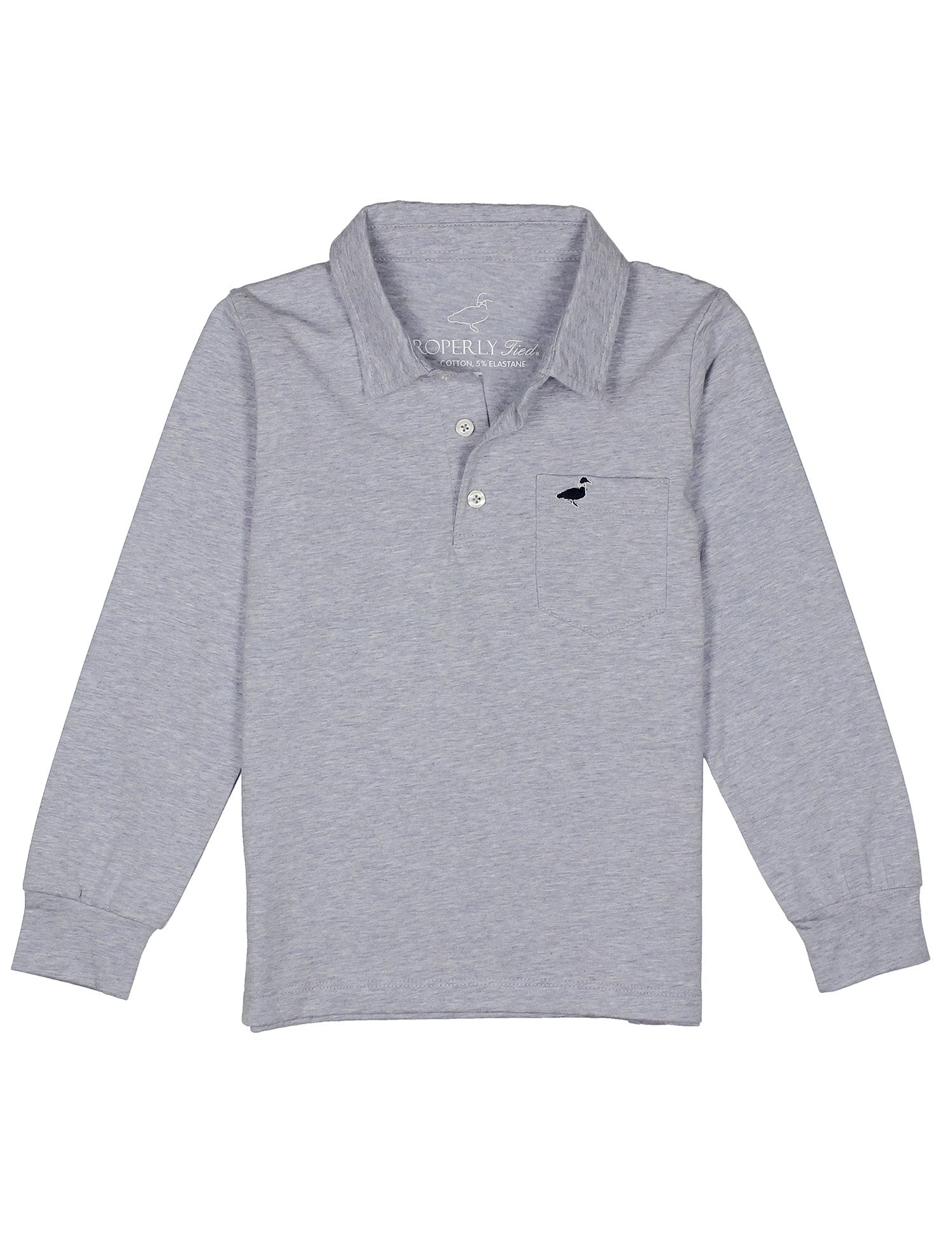 Boys Harrison Pocket Polo LS Ocean Wave