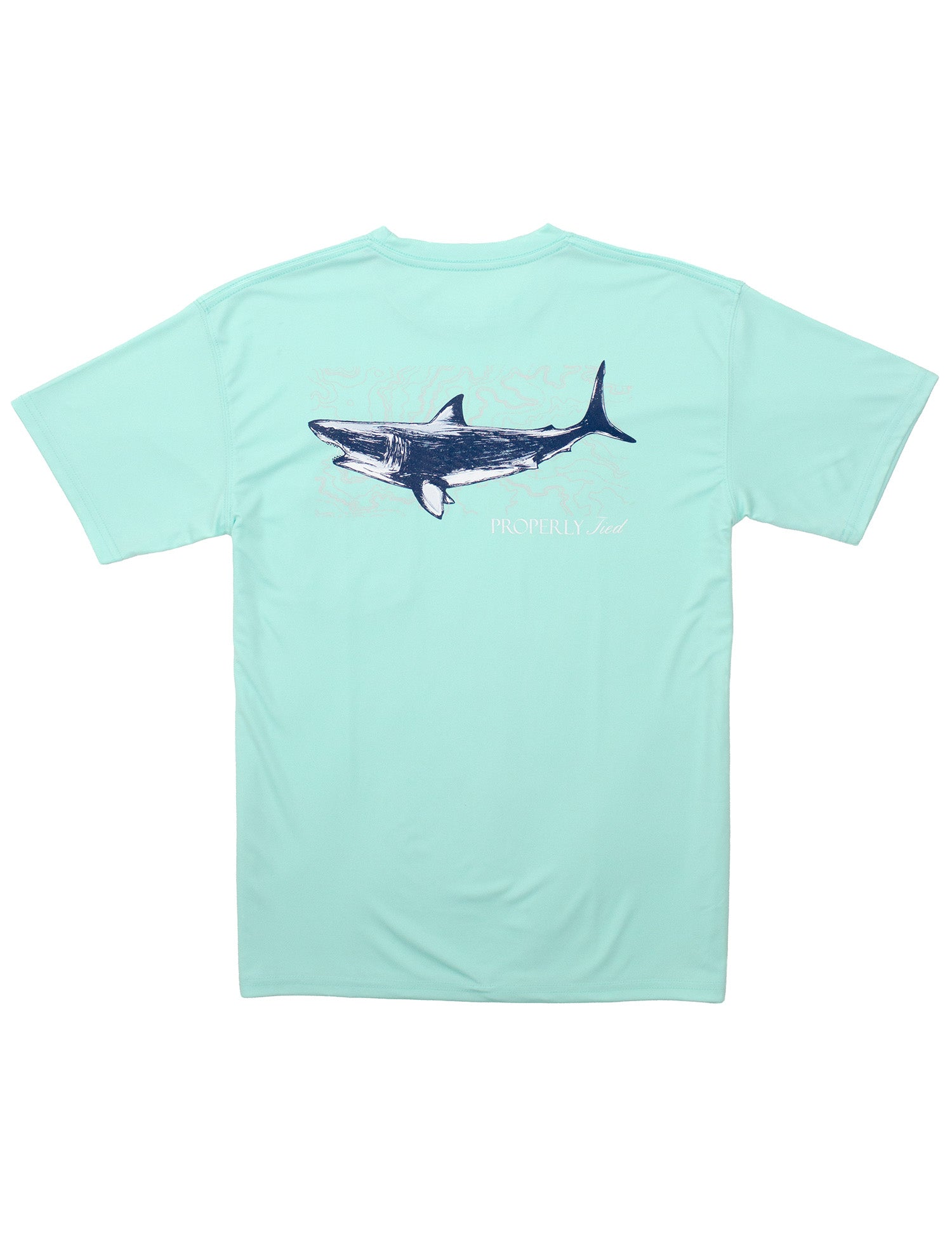 Performance Tee SS Topo Shark  Seafoam