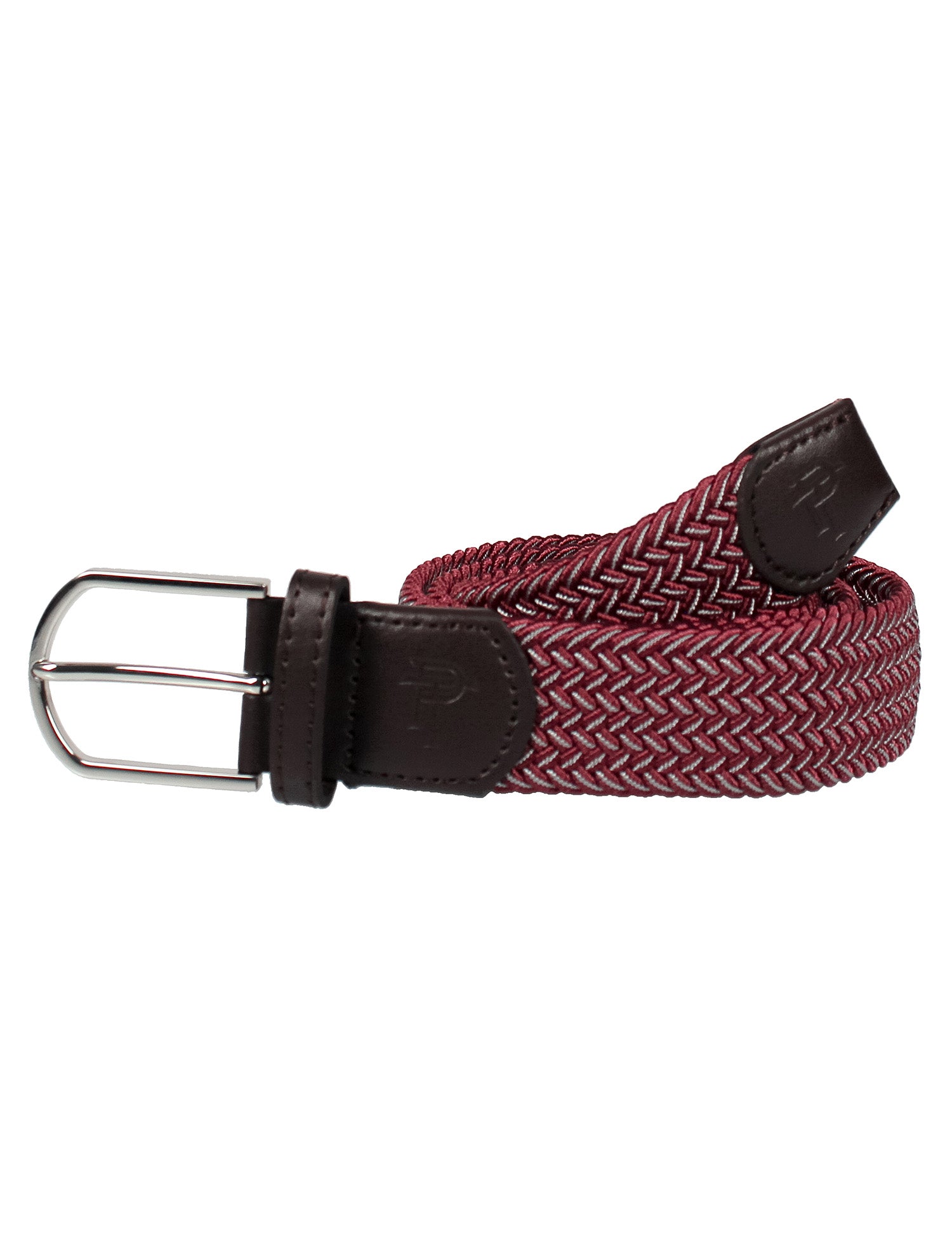 Country Club Stretch Belt Maroon And Grey