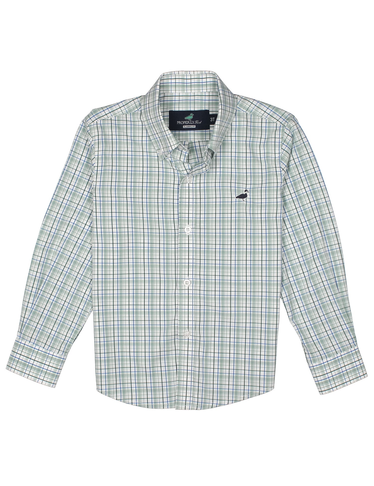 Boys Seasonal Sportshirt Sage Stream