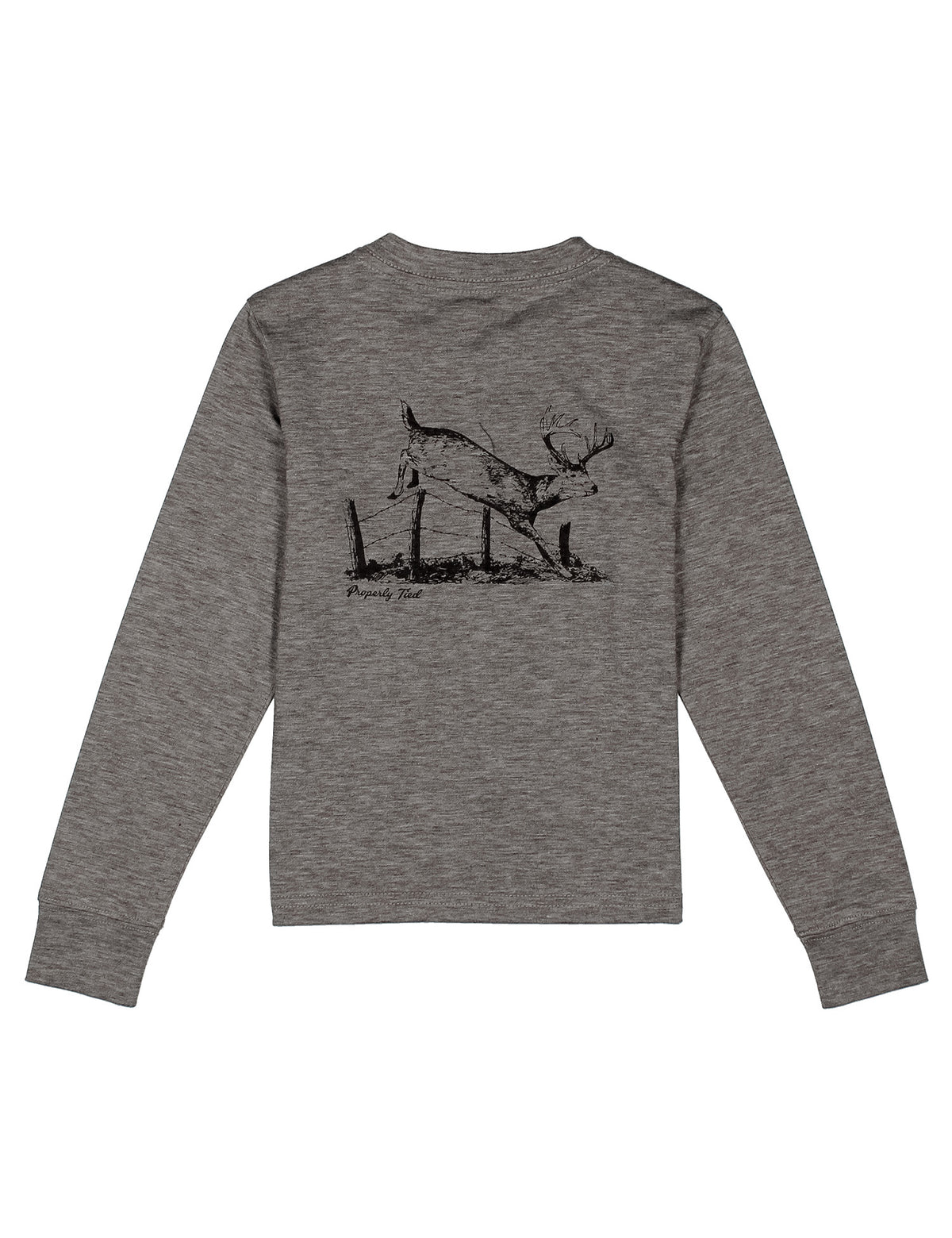 Boys Portland Pocket Tee LS Jumping Buck Gravel