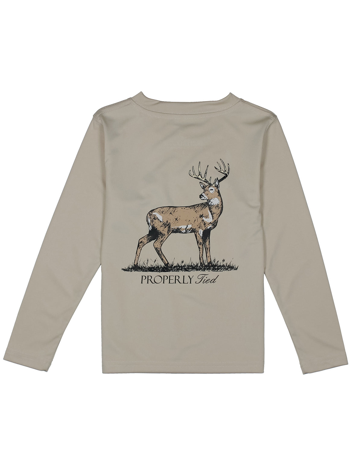 Boys Performance Tee LS Whitetail Linen
