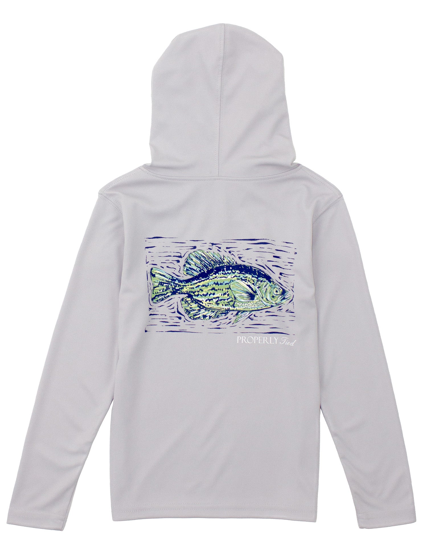 Boys Shade Performance Hoodie Crappie Ice Grey