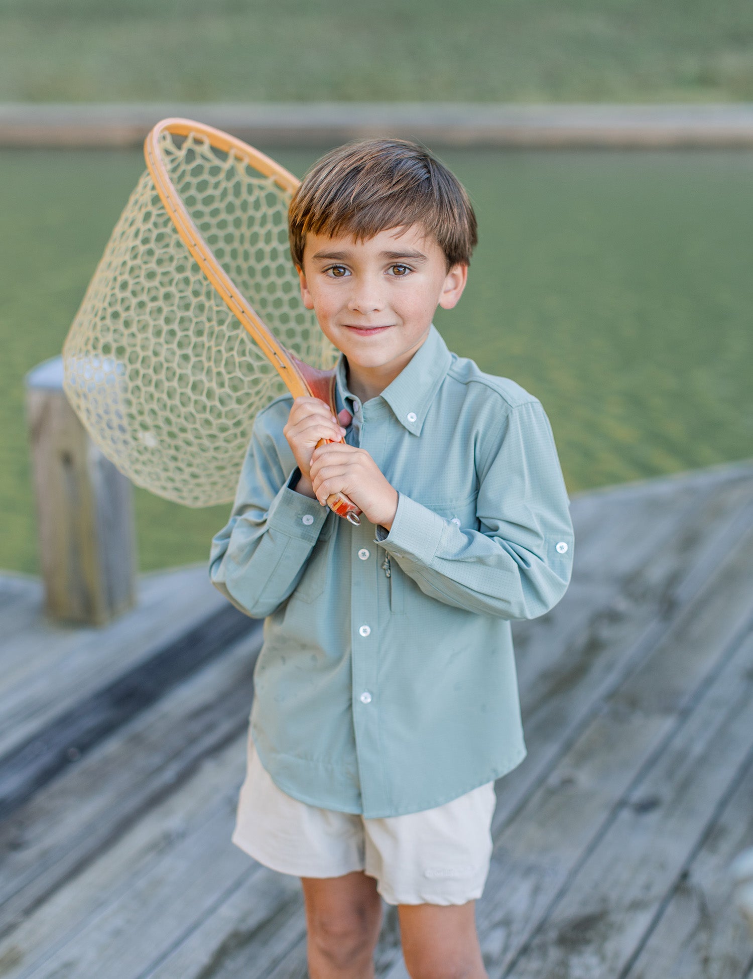 Boys Reeltech Fishing Shirt Jade
