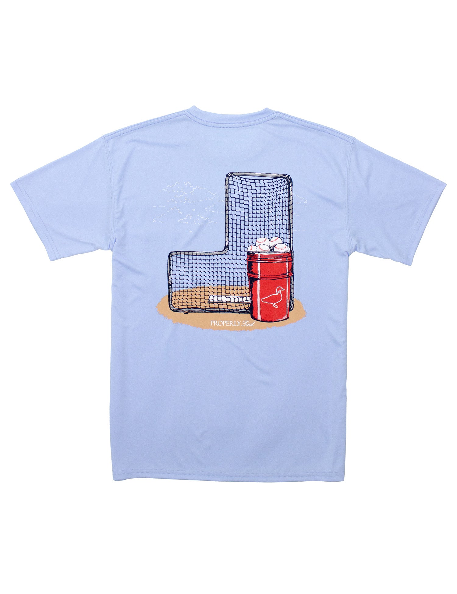 Performance Tee SS Baseball Bucket Light Blue