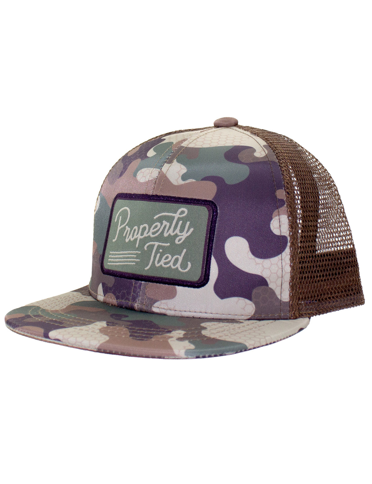 Boys Sportsman Trucker Hat Delta Woodland Camo