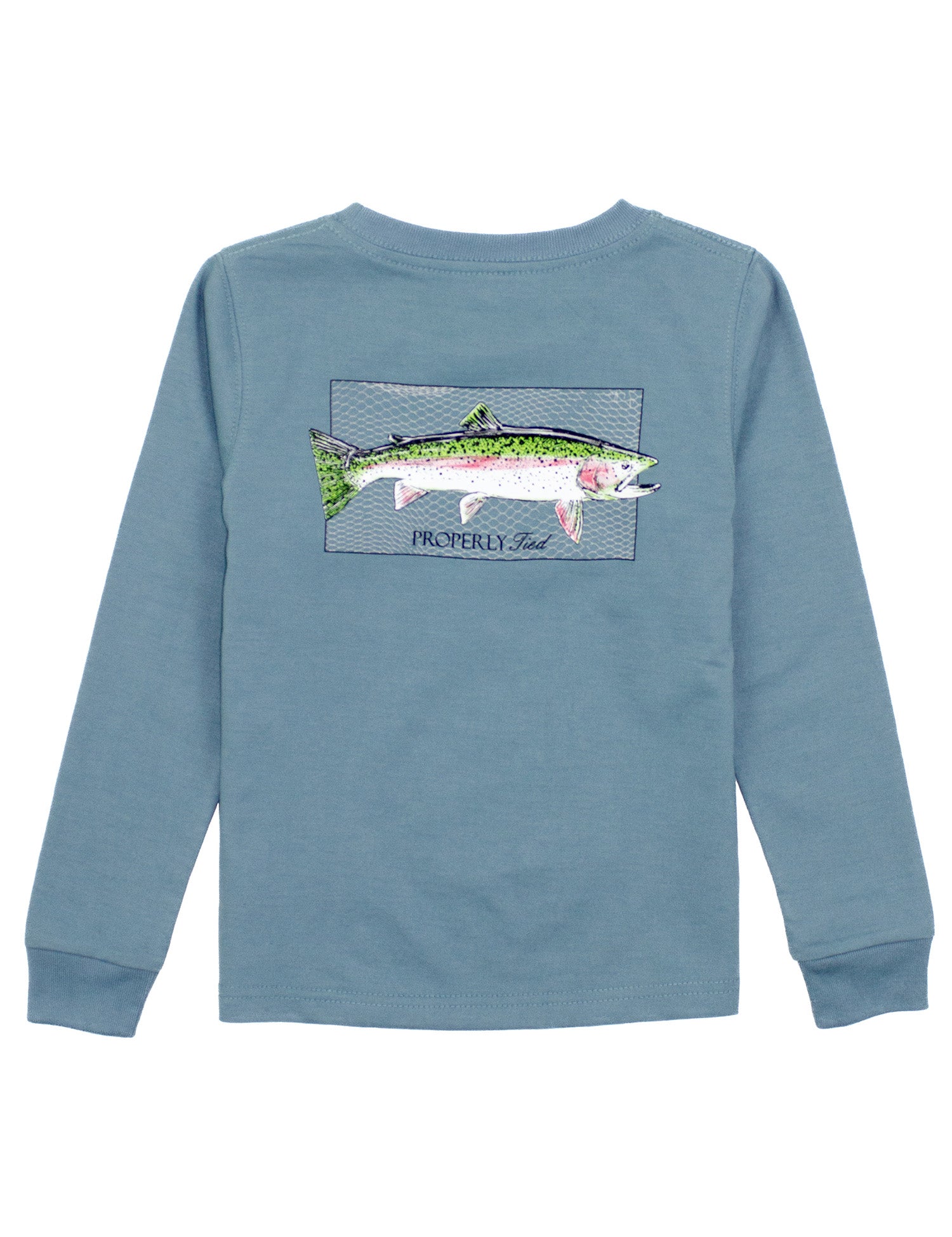 Boys Rainbow Trout LS Steel Blue
