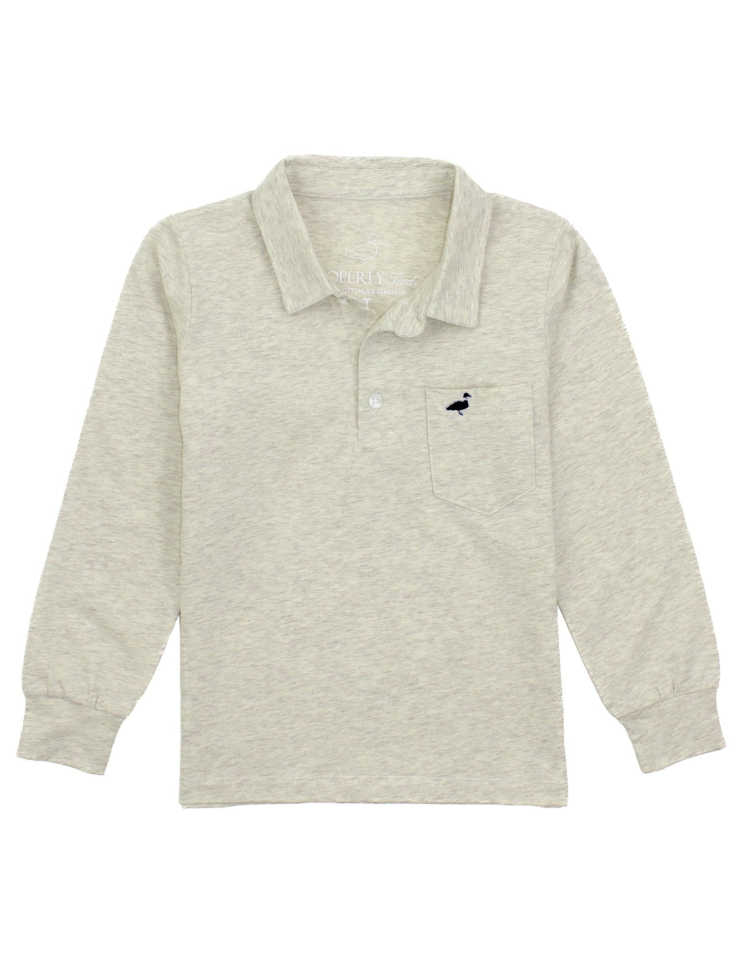Boys Harrison Pocket Polo LS Oatmeal