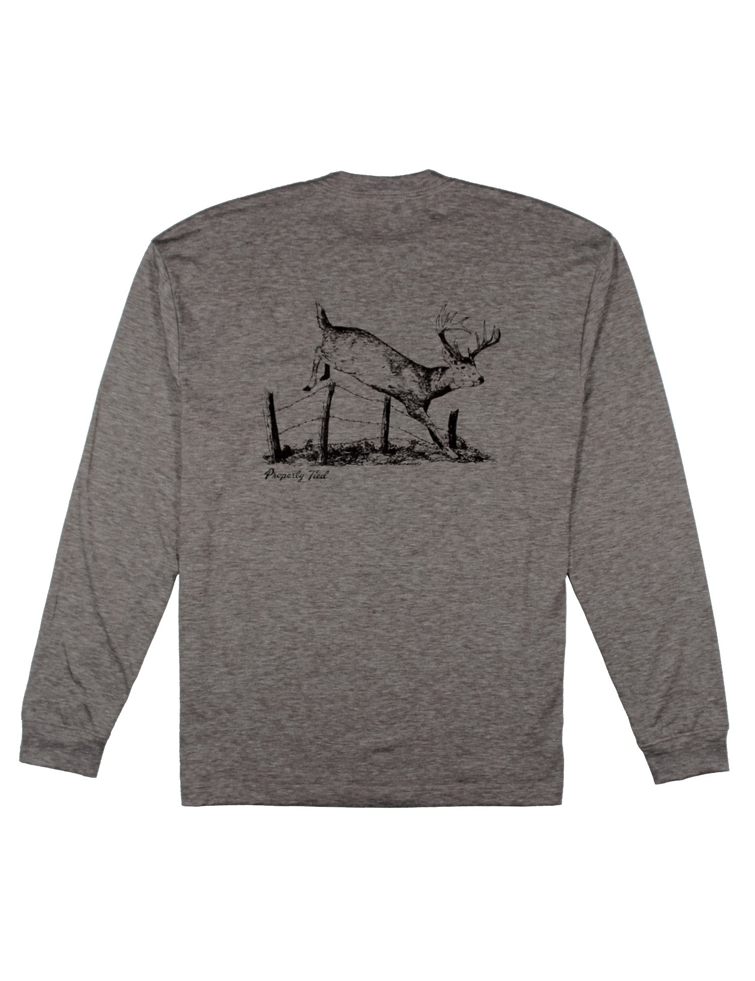 Portland Pocket Tee LS Jumping Buck Gravel