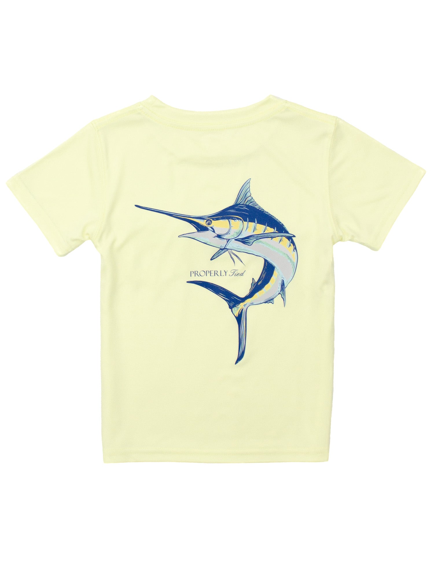 Boys Performance Tee SS Blue Marlin Light Yellow