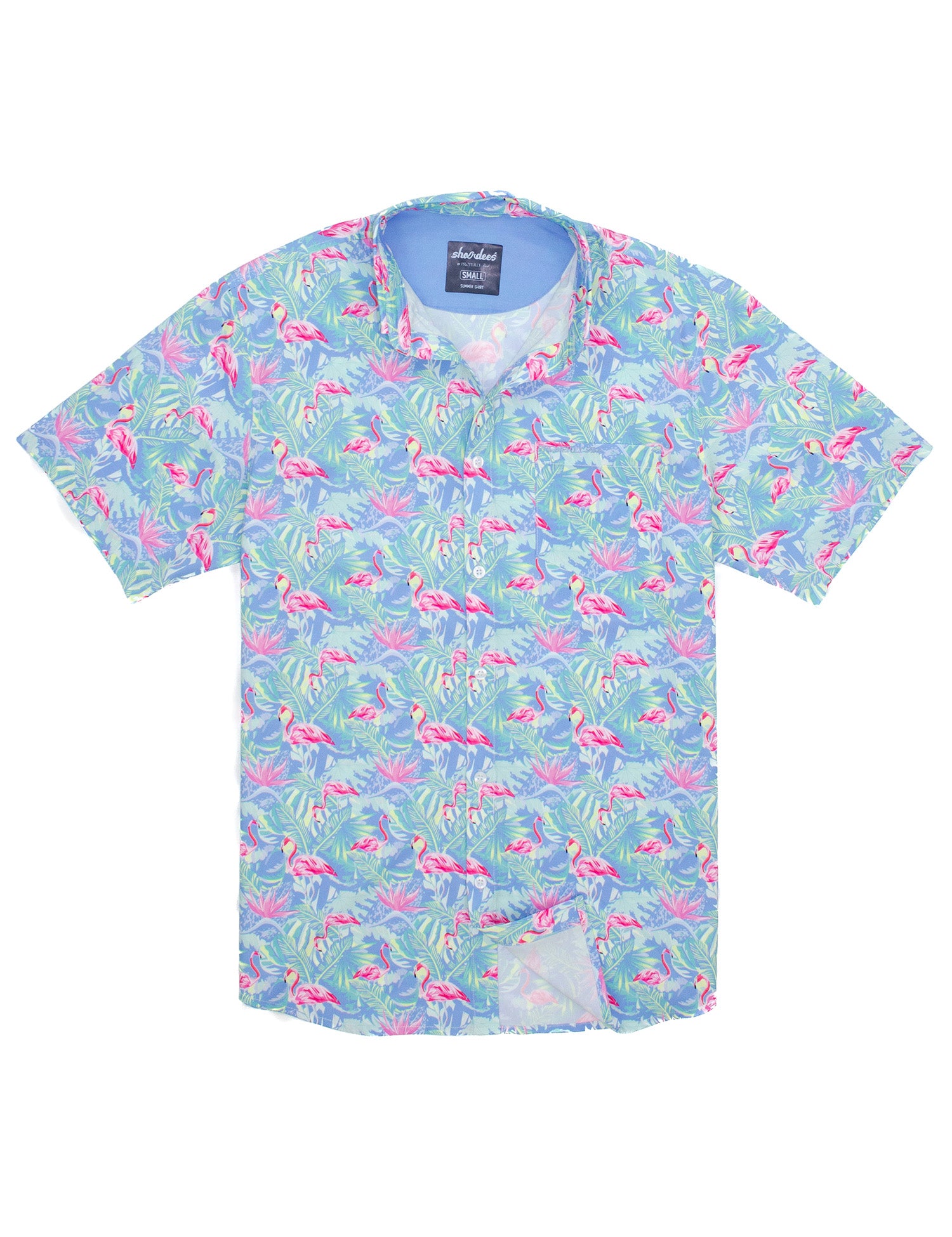 Shordees Summer Shirt Floral Flamingo