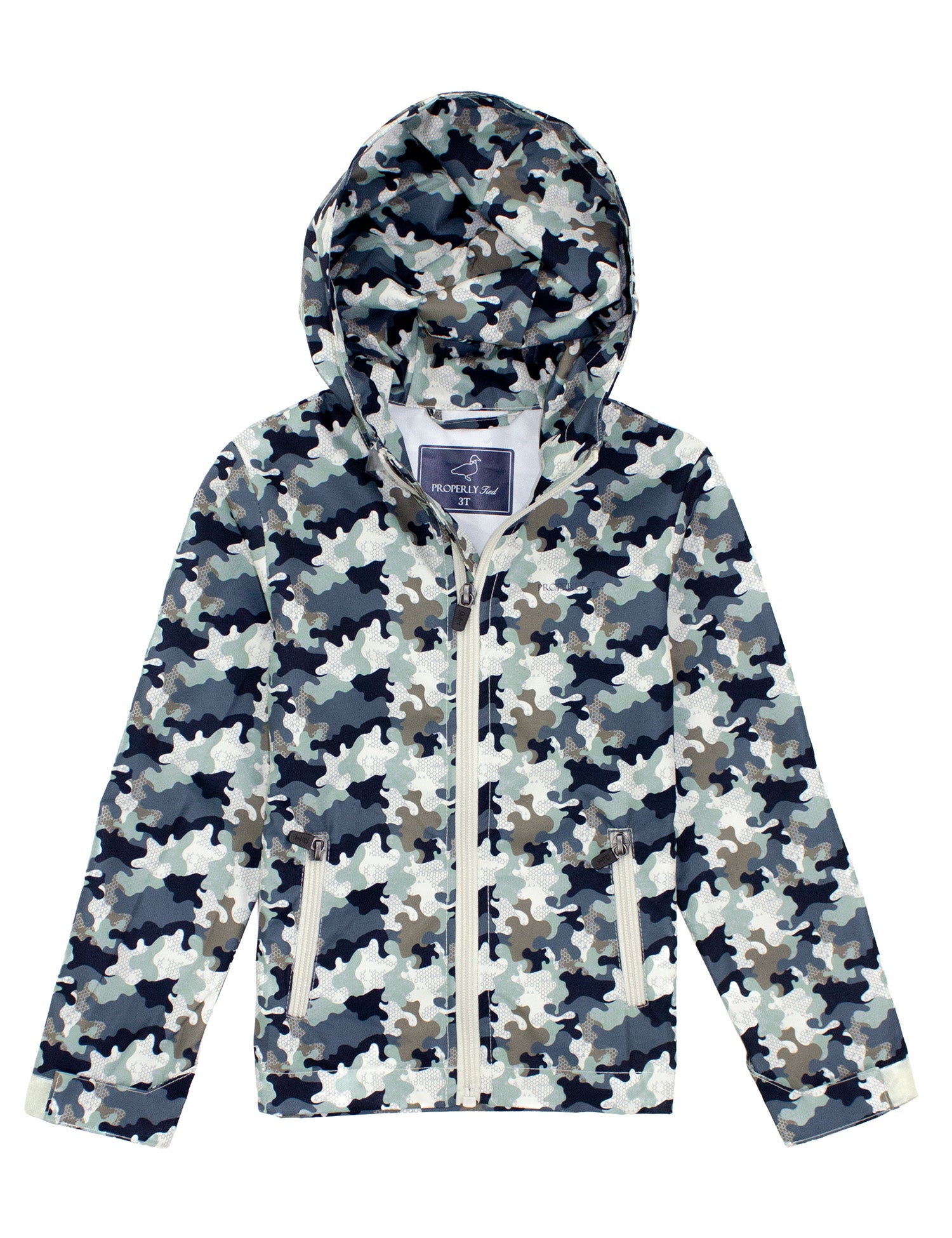 Boys Canopy Rain Jacket Delta Backwater Camo