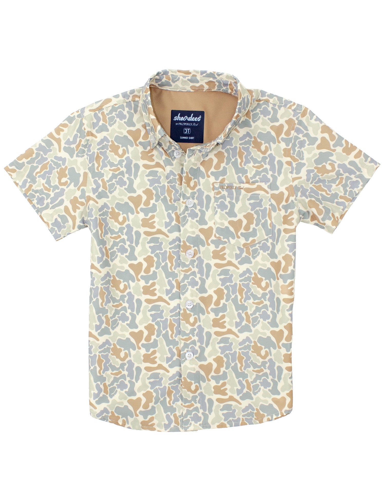 Boys Shordees Summer Shirt Field Camo