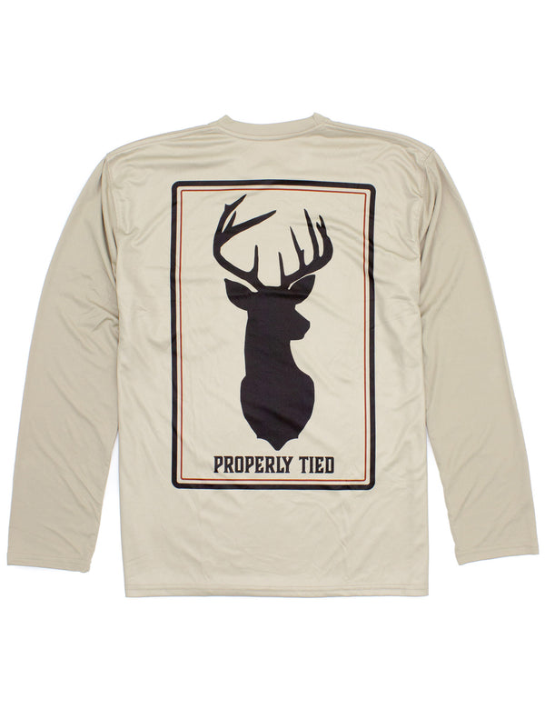 Performance Tee LS Deer Mount Sand