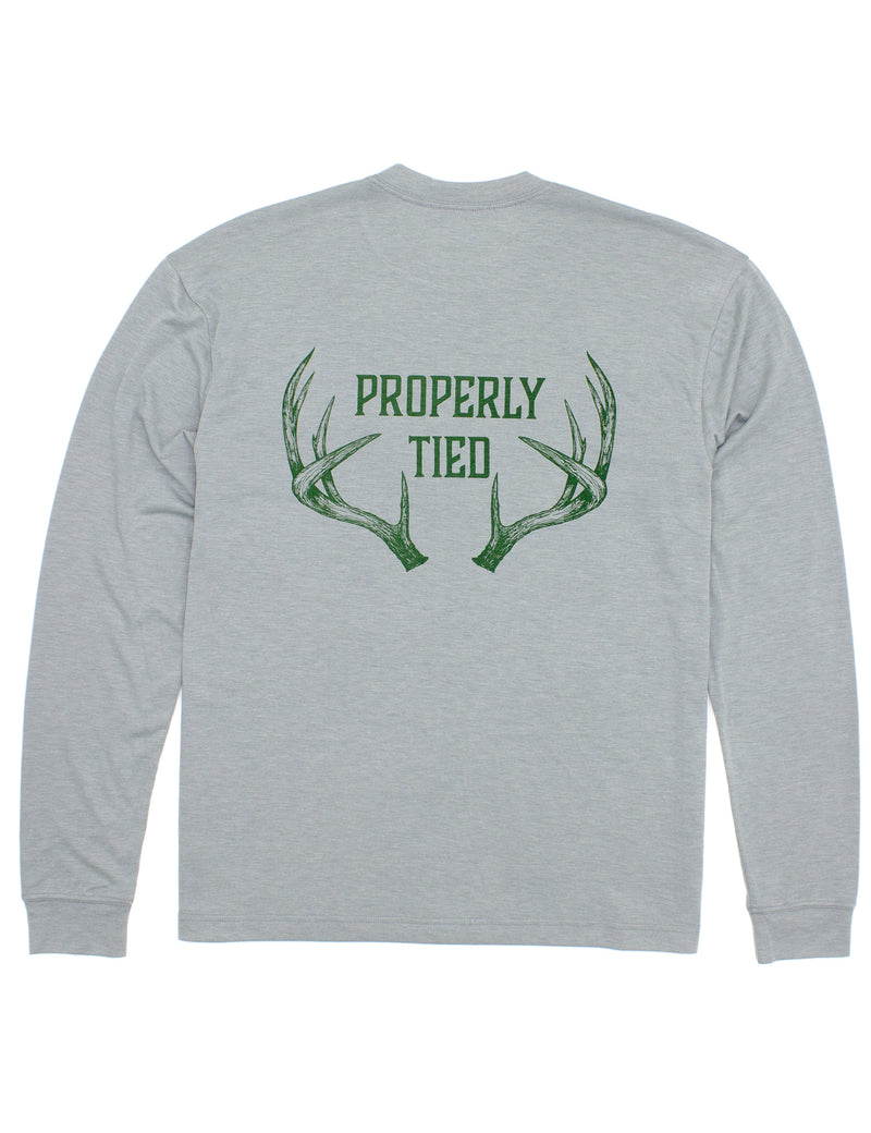 Portland Pocket Tee LS Antlers Moss Grey